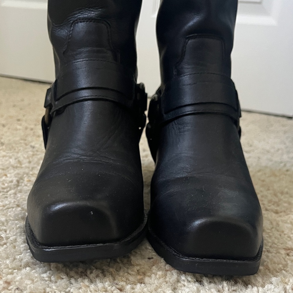 Jeffrey Campbell Black Leather MOTO Boots - Picture 3 of 7